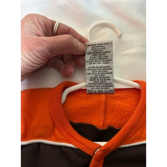 Cleveland Browns NFL Romper / Coverall — Brown & Orange Vintage 24 Months - Picture 6 of 10